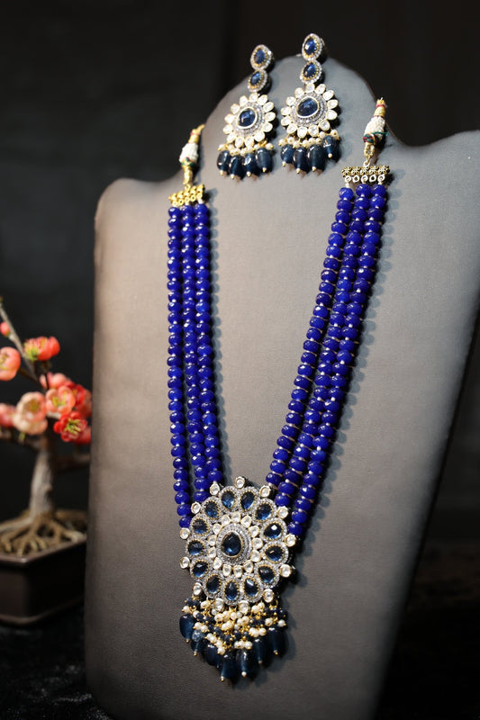 Royal Blue 3 Layer Pendant Necklace