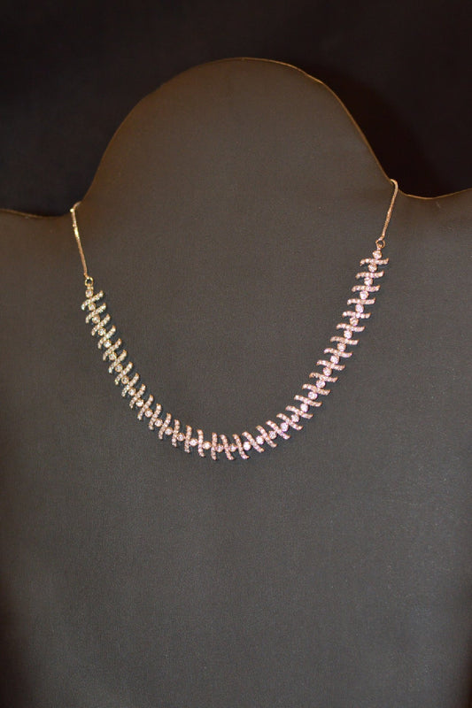 Rose Gold AD Necklace Set